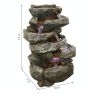 6 Tier Stone Falls Tabletop Indoor Water Fountain Feature w/ LED