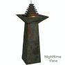 Sunnydaze Layered Slate Pyramid Water Fountain with LED Lights - 40 in
