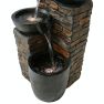 Sunnydaze Staggered Bowls Tiered Water Fountain with LED Lights - 34 in