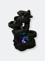 Tabletop Indoor Water Fountain Led Lights 13" Staggered Rock Falls Table Decor