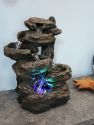 Tabletop Indoor Water Fountain Led Lights 13" Staggered Rock Falls Table Decor