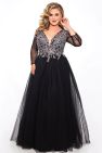 Lace Illusions Formal Dress - Black/Silver