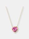 Custom Solitaire Gemstone Bezel Heart Necklace - Rose Gold