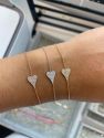 Small Elongated Pave Heart Bracelet