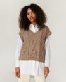 Laimė: Naked Brown Alpaca Wool & Cotton Vest