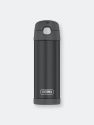 Thermos Funtainer 16 Ounce Stainless Steel Vacuum Insulated Bottle with Wide Spout Lid, Matte Black