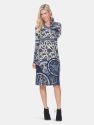 Naarah Embroidered Sweater Dress - Blue/White