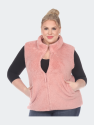 Plus Size Zip Up Sherpa Vest - Pink