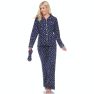 Women's Polka Dots Three Piece Pajama Set - Navy Polka Dots
