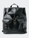 Leather Rucksack Backpack - Black