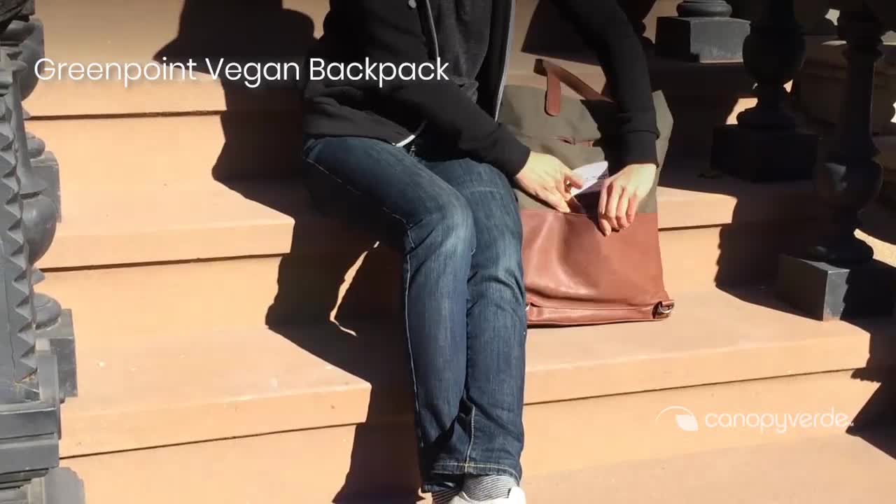 canopy verde greenpoint vegan backpack purse